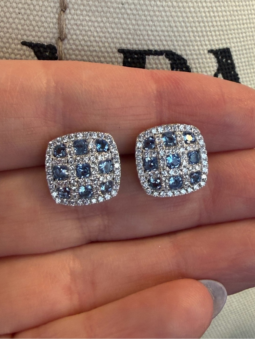 Sterling Silver and Blue Topaz Stud Earrings